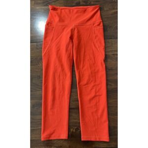 Old Navy Women's Active Elevate Leggings Med. Go-Dry High-Waisted Cropped Orange